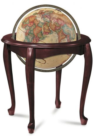 Replogle Queen Anne World Globe 16 " Antique Ocean.