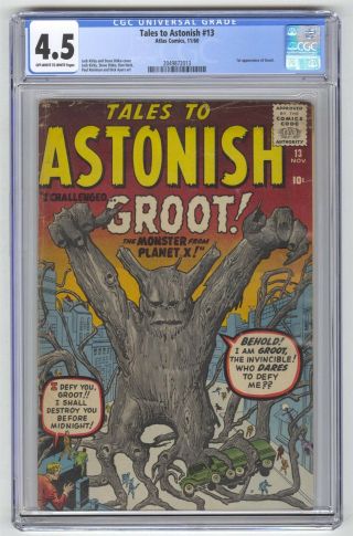 Tales To Astonish 13 Cgc 4.  5 Vintage Marvel Atlas Comic Mega Key 1st Groot 10c