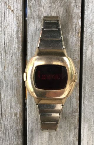 1973 Pulsar P3 Time Computer LED Watch Wristwatch 14k Gold Filled 2