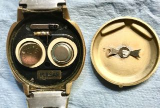 1973 Pulsar P3 Time Computer LED Watch Wristwatch 14k Gold Filled 9