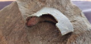 Exceedingly rare bronze age axe head part.  L115y 5