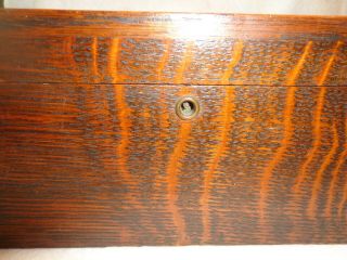 Antique Vintage Arts & Crafts Mission Oak Wood Jewelry Trinket Box 3