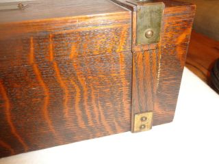 Antique Vintage Arts & Crafts Mission Oak Wood Jewelry Trinket Box 4