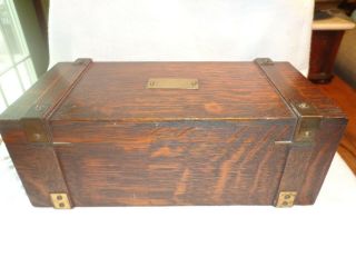Antique Vintage Arts & Crafts Mission Oak Wood Jewelry Trinket Box 5