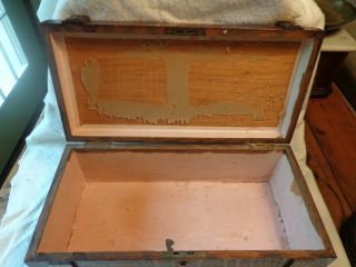 Antique Vintage Arts & Crafts Mission Oak Wood Jewelry Trinket Box 6