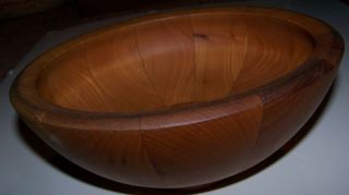 Vintage Hand Turned Wild Cherry Wood Bowl By Peter Austin Moffat Scotland 1983