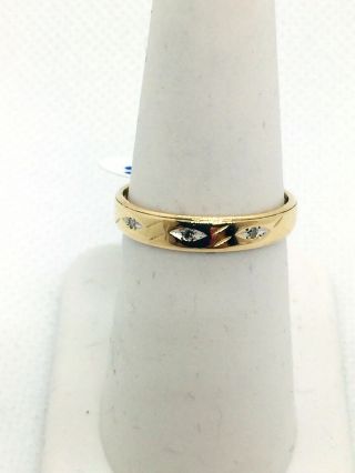 Vintage 10k Solid Gold Diamond Wedding Band Ring