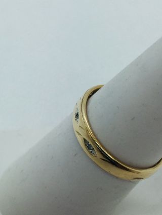 Vintage 10k Solid Gold Diamond Wedding Band Ring 2