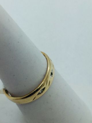 Vintage 10k Solid Gold Diamond Wedding Band Ring 3