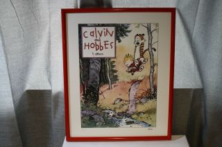 Rare Bill Watterson Calvin And Hobbes Signed Numbered Framed Le Lithograph 790