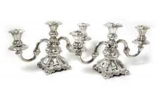 A Silver Candlesticks (candelabras).  Was Imported To Sweden.