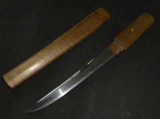 Tanto (sword) W/white Sheath : Muromachi : 14.  8 × 9.  6 " 340g