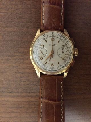 Vintage 18k 750 Gold Swiss Watch Chronograph