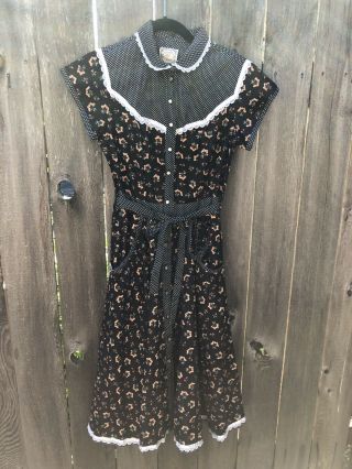 Gunne Sax Prairie Dress Vintage sz 11 Floral Short Sleeve Very Rare 2
