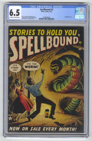 Spellbound 3 Cgc 6.  5 Vintage Marvel Atlas Comic Cannibalism Story By Stan Lee