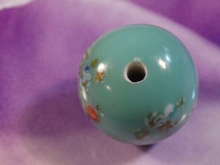 VINTAGE JAPANESE MILLEFIORI AQUA GLASS BEAD LARGE AND SIZE 14.  5 MM MONSTER TOPS 4