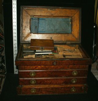 Antique Machinist Chest Complete with contents and tools - 2