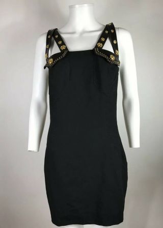 Rare Vtg Gianni Versace Istante Bondage Dress Sz 42 M 2
