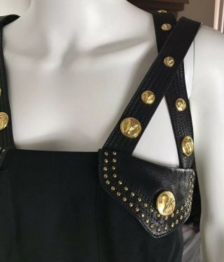 Rare Vtg Gianni Versace Istante Bondage Dress Sz 42 M 5