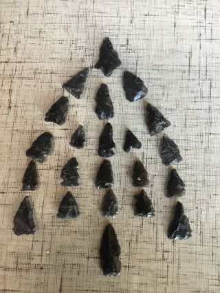 Pre Columbian Obsidian Projectile Points Circa:300bc - 400ad Jalisco Mx