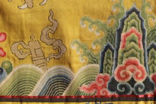 Antique Chinese 19th Century Kesi Silk Dragon Panel Imperial Yellow ESTATE FIND 10