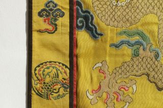 Antique Chinese 19th Century Kesi Silk Dragon Panel Imperial Yellow ESTATE FIND 11