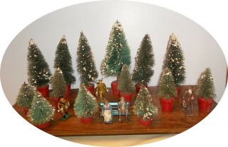 LARGE GROUP OF TREES FOR DIORAMA OR TRAIN LAYOUT TREES ONLY BARCLAY /BRITAINS 2