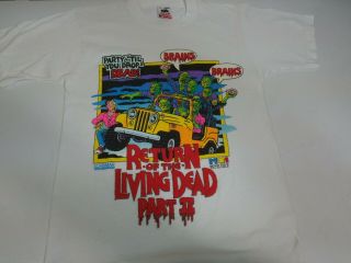 Vtg Return Of The Living Dead 2 T Shirt Horror Movie Promo Evil Freddy Krueger