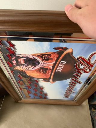 Budweiser Salutes The US Marine Corps Bar Mirror Rare Vintage 24 