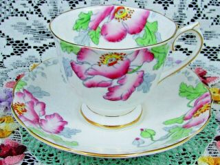 Royal Albert Poppyland Hand Painted Poppies Pink Tea Cup And Saucer