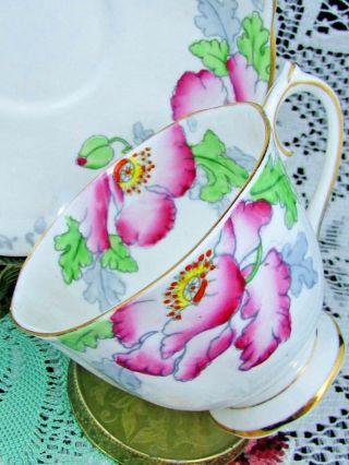 ROYAL ALBERT POPPYLAND HAND PAINTED POPPIES PINK TEA CUP AND SAUCER 5
