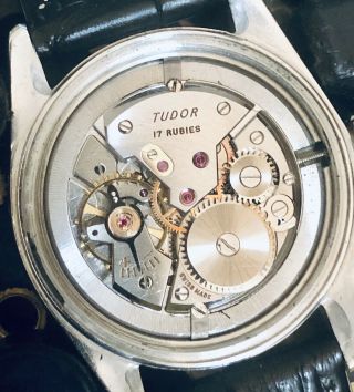Tudor Rolex Oyster Ref 7934 vintage Mechanical Steel Mens Big Rose 34mm watch 8