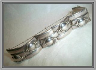 William Spratling 1950s Sterling - Double Bamboo Motif Silver Panel Bracelet Nr