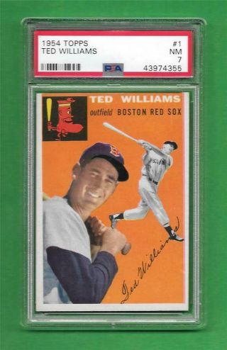 1954 Topps 1 Ted Williams Psa Nm 7 Boston Red Sox Vintage Baseball Card