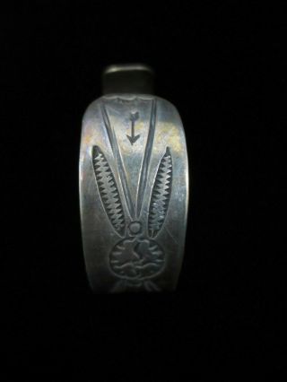 Antique Navajo Bracelet - Coin Silver Cuff 5