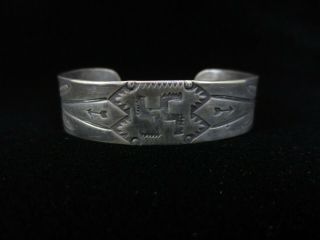 Antique Navajo Bracelet - Coin Silver Cuff 6