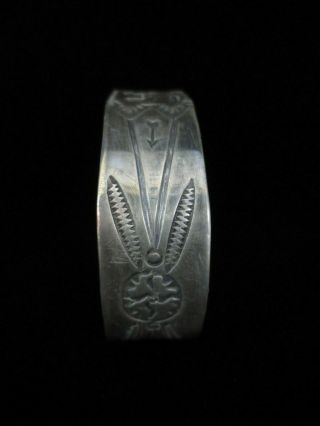 Antique Navajo Bracelet - Coin Silver Cuff 7