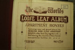 rare antique old Architecture book Loose Leaf Album of York Apartment Houses 2