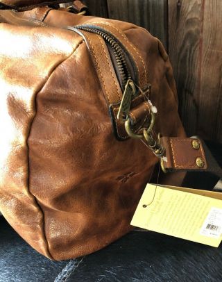 NWT $299 Patricia Nash Milano Cognac Distressed Vintage Leather XL Weekender 3