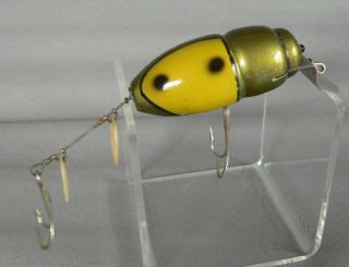Ex - Creek Chub 3851 Beetle Lime Green Outlined In Black Yellow Wings