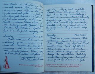 WW2 Diary 1943 - 44 WAC private,  Womans Arwy Corp.  diary. , . 6
