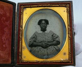 African American Woman Antique Ambrotype Glass Photo Black Americana Vintage 2