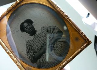 African American Woman Antique Ambrotype Glass Photo Black Americana Vintage 9