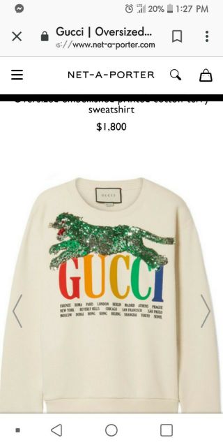 GUCCI Cities OVERSIZED Cotton Gucci City Print Sweatshirt Size XS UNISEX 3