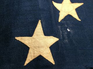 Rare Authentic Antique 13 Star United States Flag Civil War Entirely Hand Sewn 5