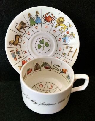 Vintage Jon Anton Ironstone The Taltos Fortune Telling Teacup And Saucer