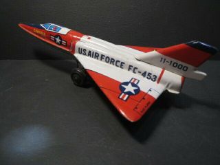U.  S.  Air Force Convair F - 106 Delta Wing Tin Toy Friction Jet Made In Japan