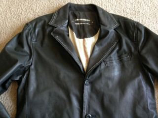 Vintage Gimo ' s Leather Jacket blazer size 48 made in italy L ' Uomo Vogue 2