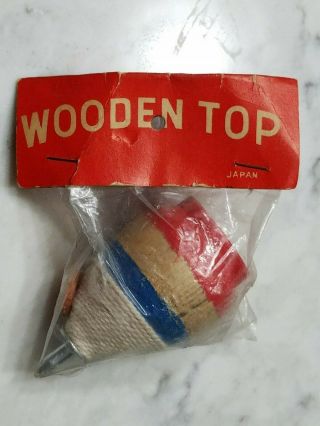 Vintage 1950s Wooden Spinning Top Still Philadelphia Pa Toys Made Japan