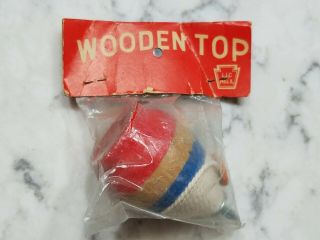 Vintage 1950s Wooden Spinning Top Still Philadelphia PA Toys Made Japan 2